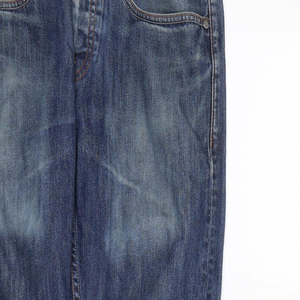 Peter Werth Mens Blue  Cotton Straight Jeans Size 32 L27 in Regular