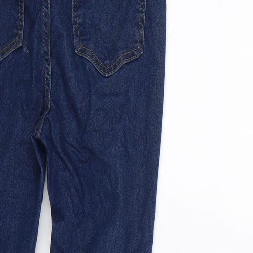 Boohoo Womens Blue  Cotton Skinny Jeans Size 6 L27 in Regular