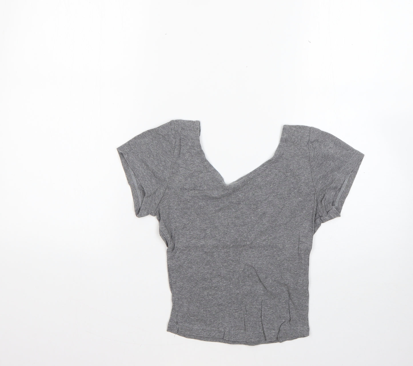 Brandy Melville Womens Grey  100% Cotton Basic T-Shirt Size S Round Neck