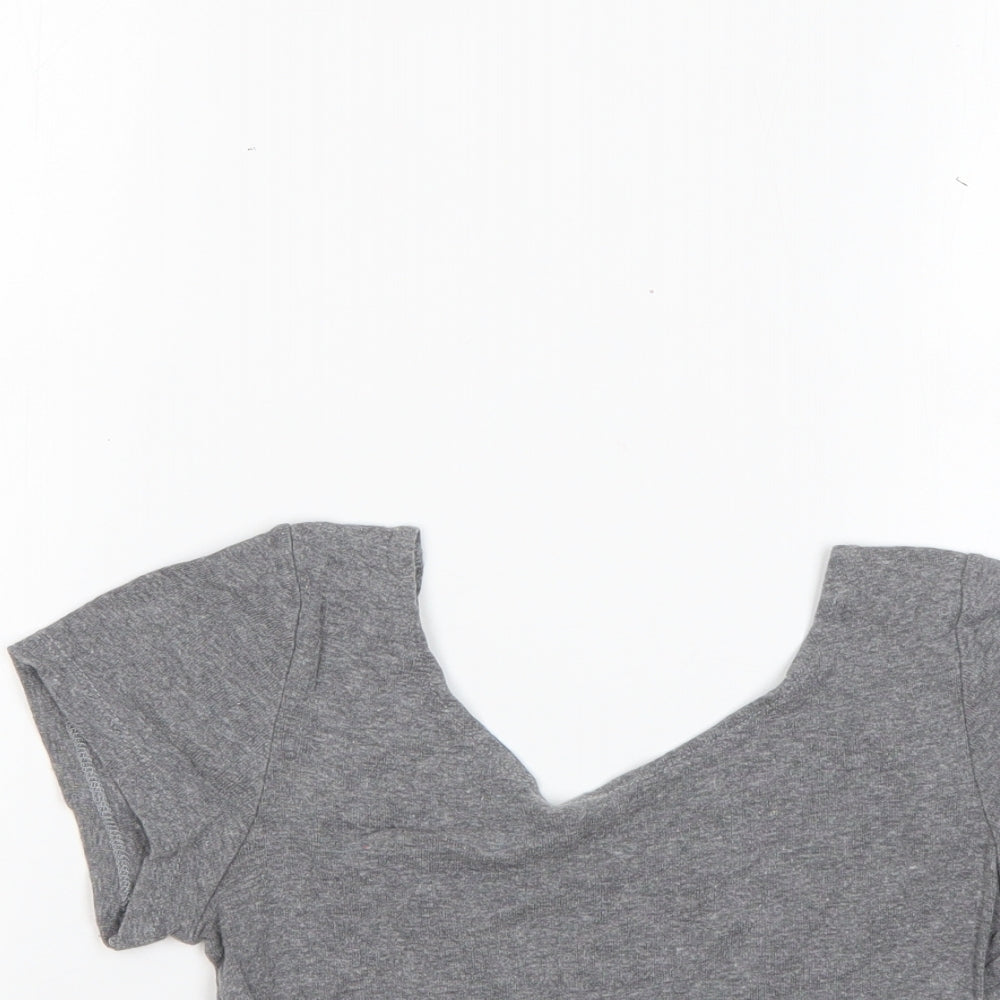 Brandy Melville Womens Grey  100% Cotton Basic T-Shirt Size S Round Neck