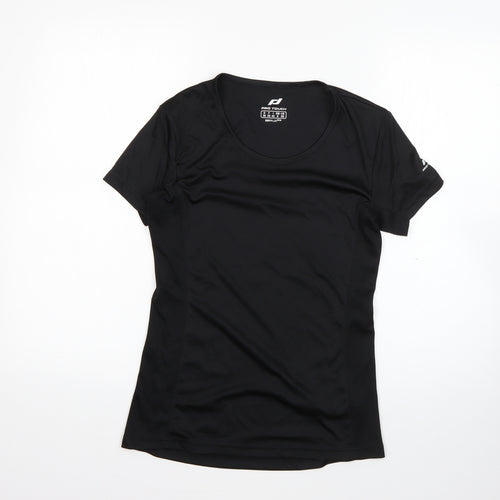 PRO TOUCH Womens Black  100% Polyester Basic T-Shirt Size 8 Round Neck