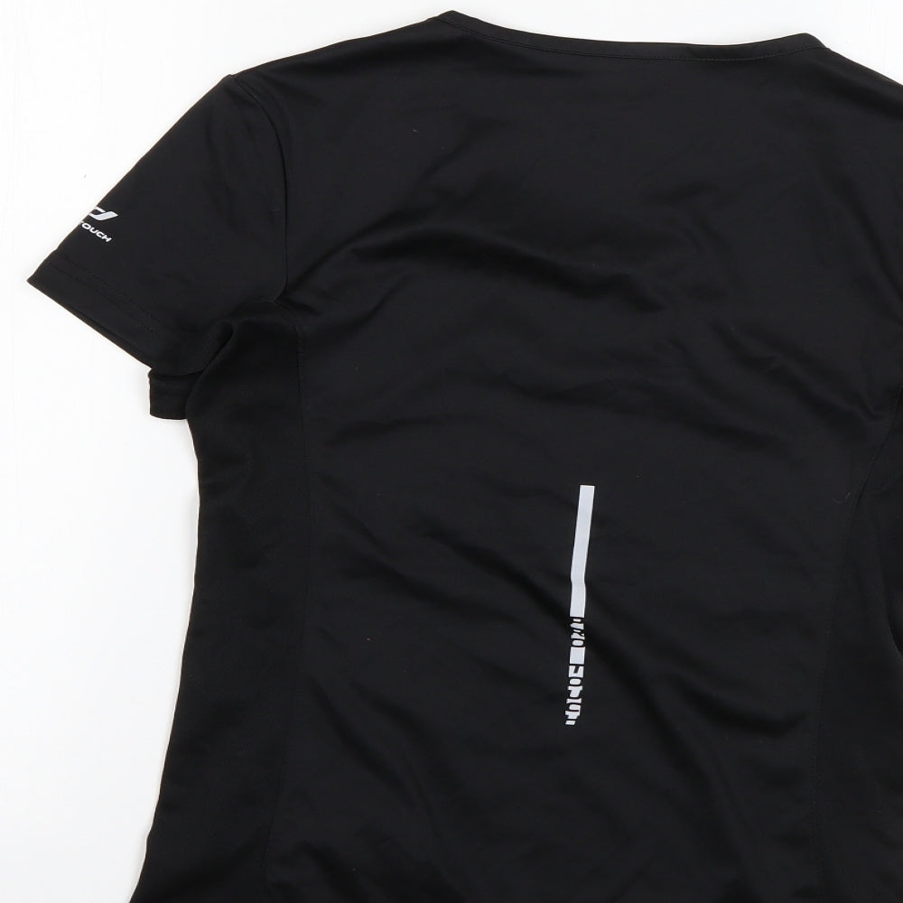 PRO TOUCH Womens Black  100% Polyester Basic T-Shirt Size 8 Round Neck