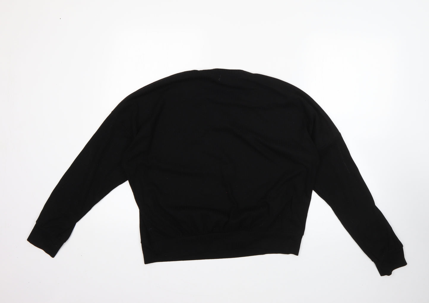 Missguided Womens Black Round Neck  Polyester Pullover Jumper Size 8