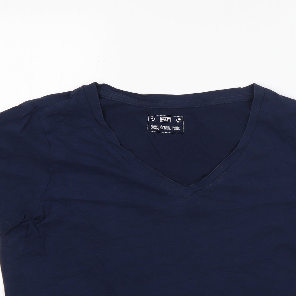 F&F Womens Blue  100% Cotton Top Pyjama Top Size 12