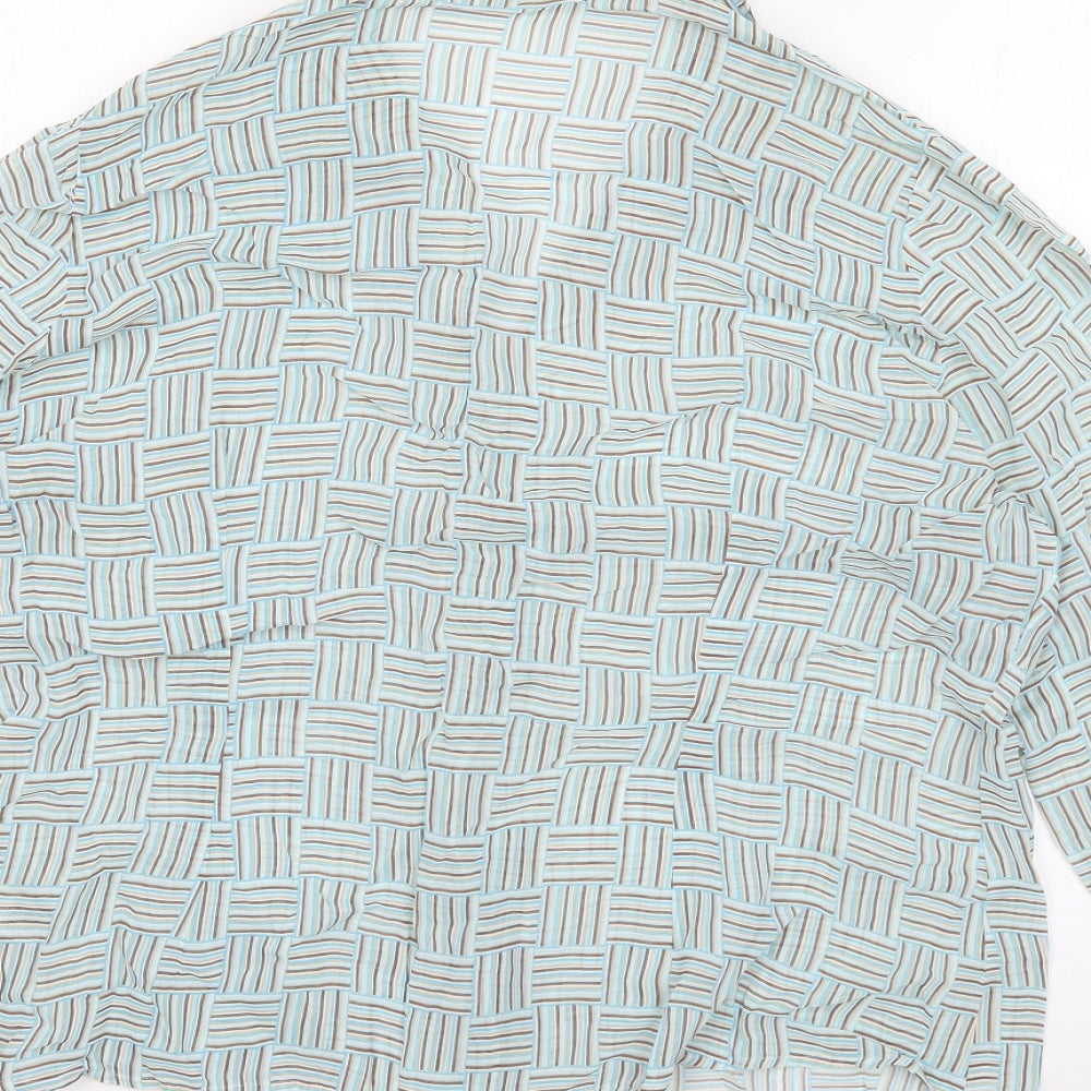 Marks and Spencer Womens Multicoloured Geometric Viscose Basic Button-Up Size 18 Collared