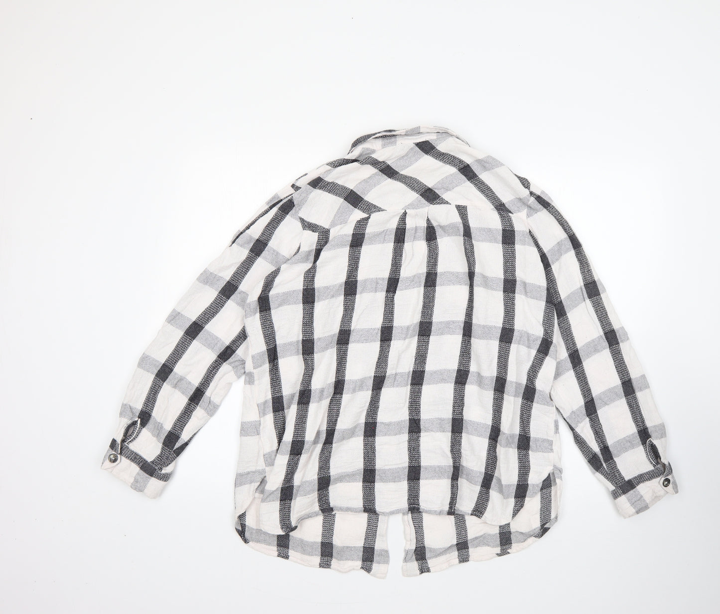 New Look Womens Multicoloured Check 100% Cotton Basic Button-Up Size 20 Collared