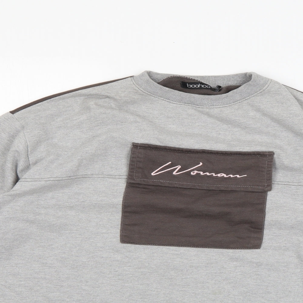 Boohoo Womens Multicoloured Round Neck  Cotton Pullover Jumper Size 14