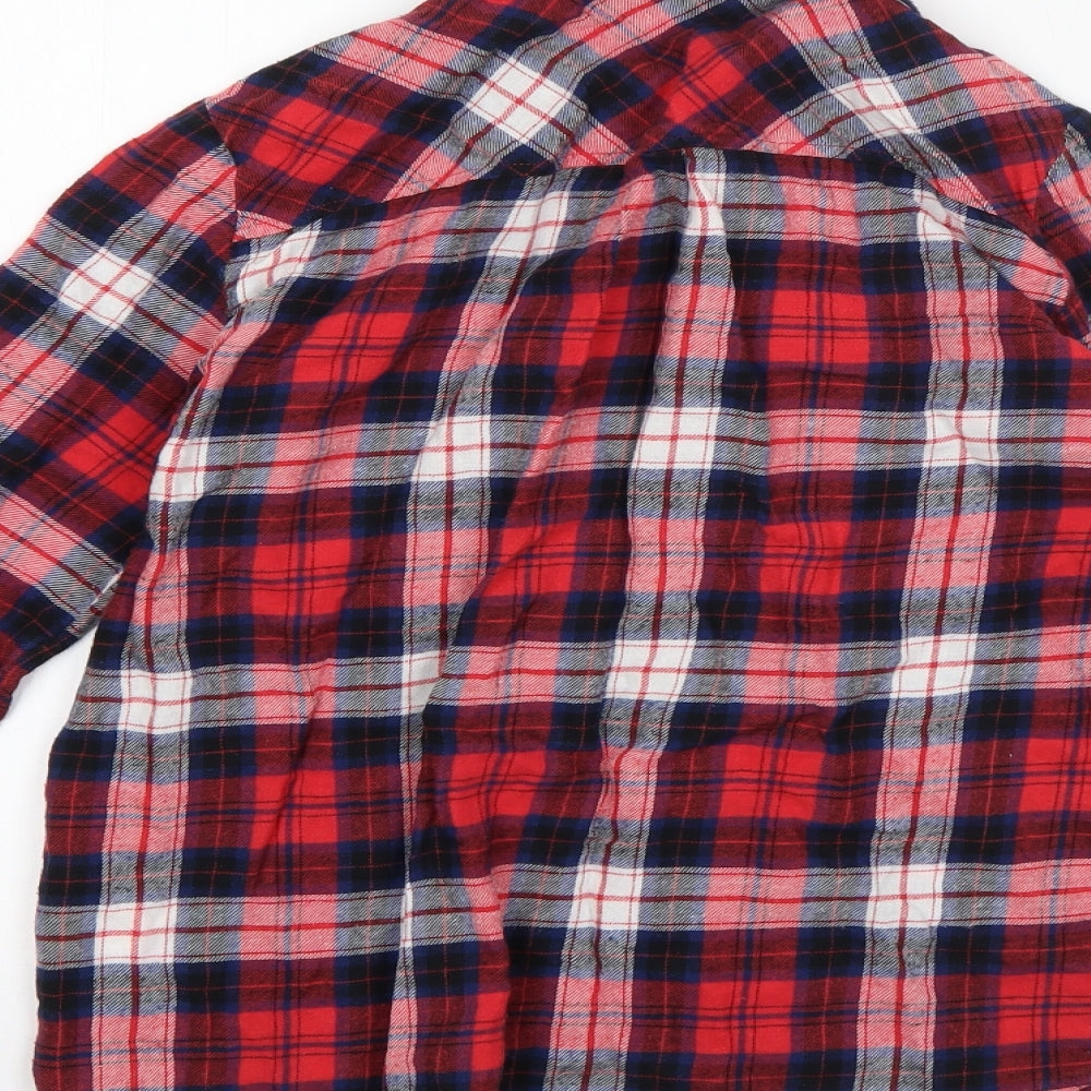 H&M Boys Multicoloured Check 100% Cotton Basic Button-Up Size 12-13 Years Collared