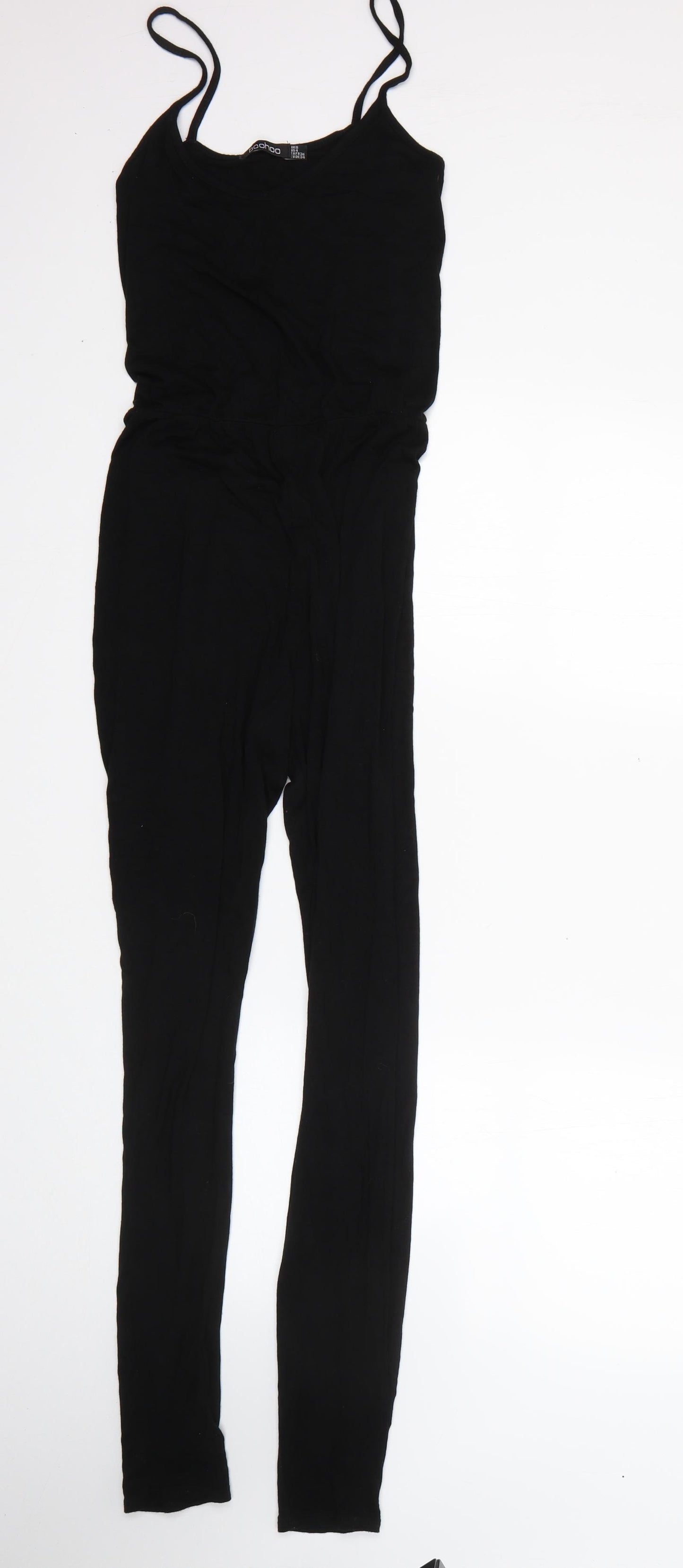 Boohoo Womens Black  Viscose Jumpsuit One-Piece Size 8 L27 in