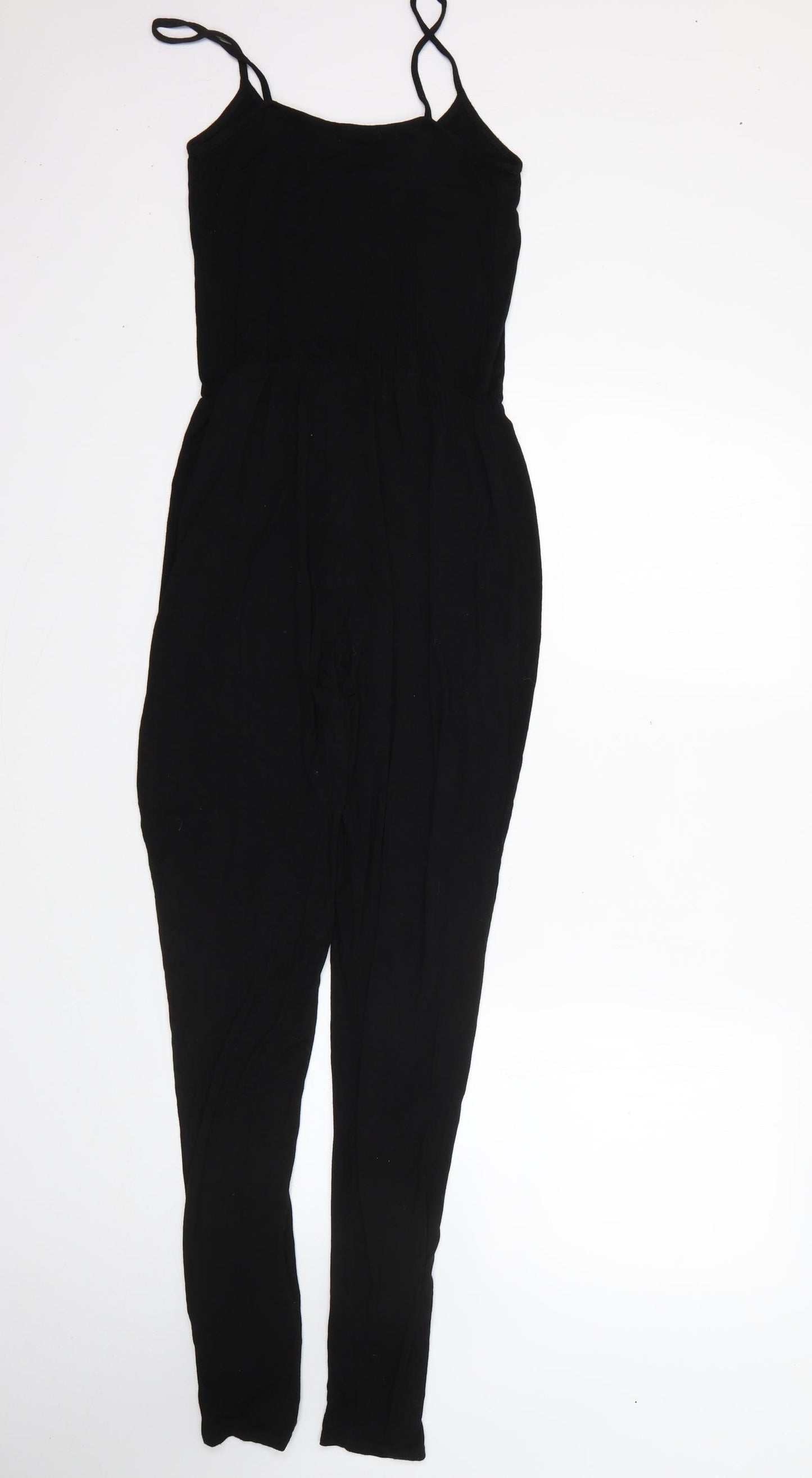Boohoo Womens Black  Viscose Jumpsuit One-Piece Size 8 L27 in