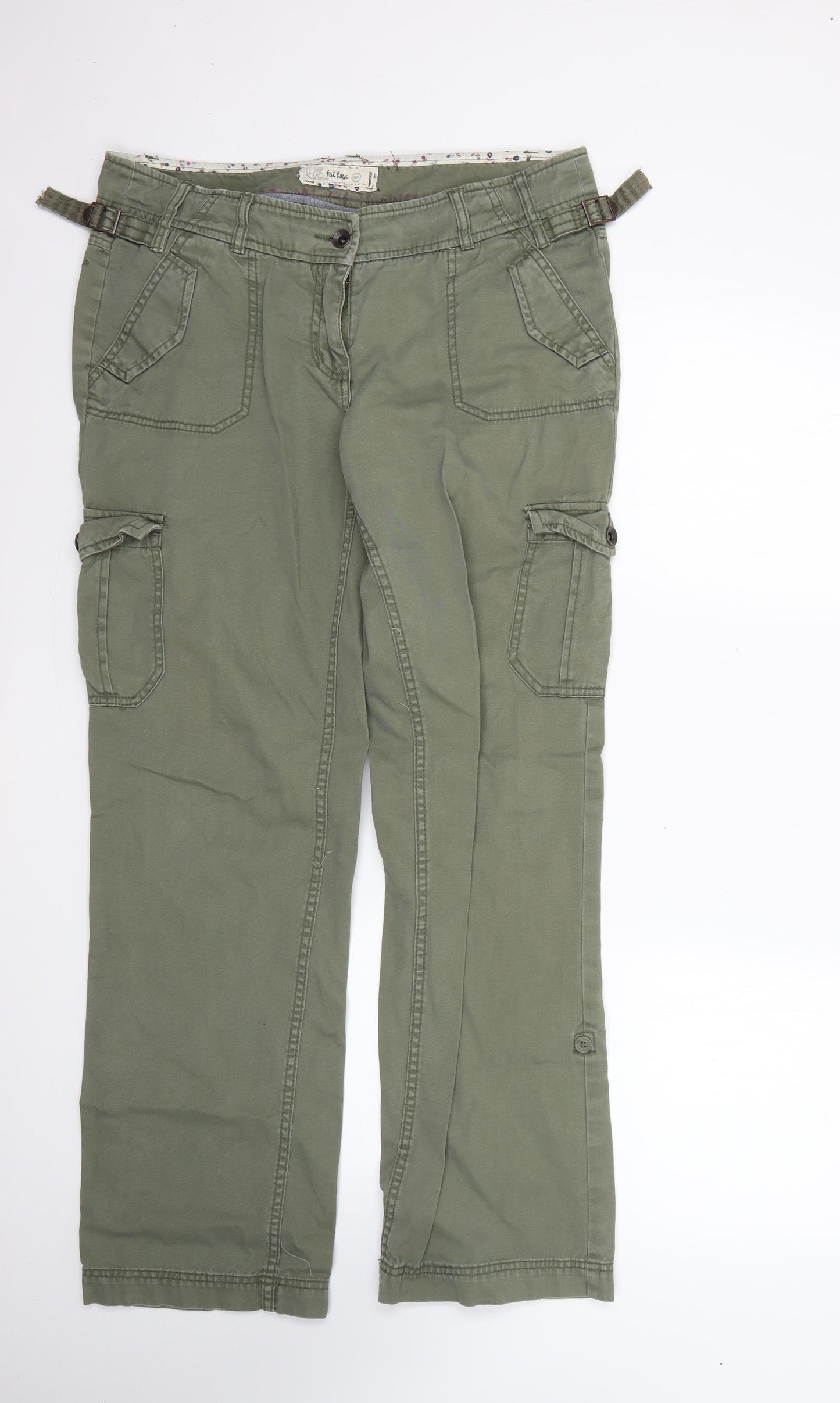 fatface Mens Green  Cotton Cargo Trousers Size 42 L28 in Regular