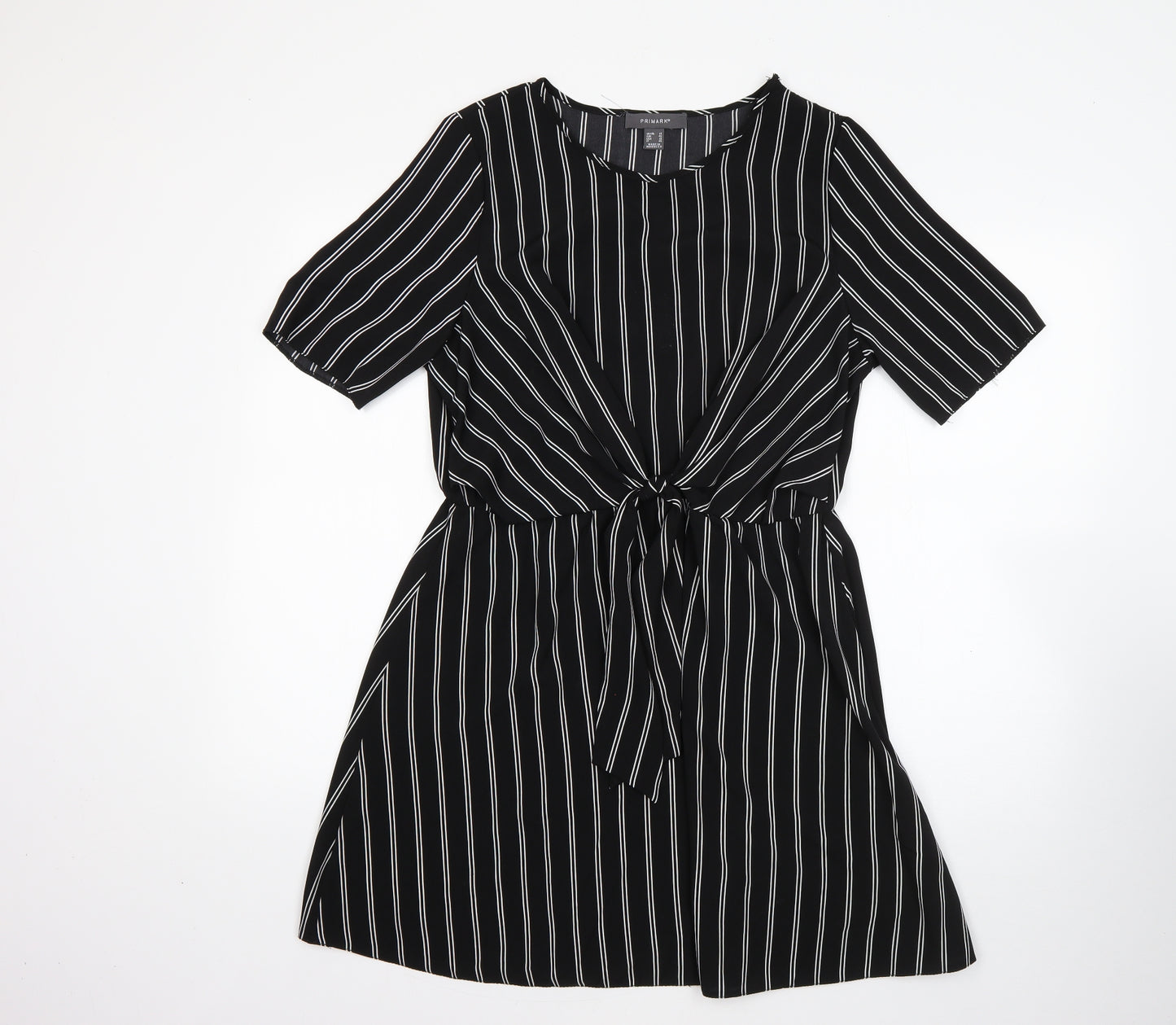 Primark Womens Multicoloured Striped Polyester Fit & Flare  Size 14  V-Neck