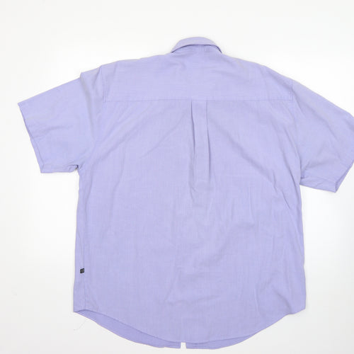 copperstone Mens Purple  Polyester  Button-Up Size L Collared