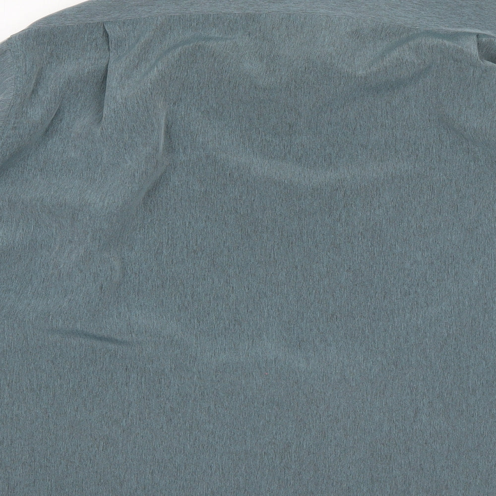 davo Mens Grey  Polyester  Button-Up  Collared