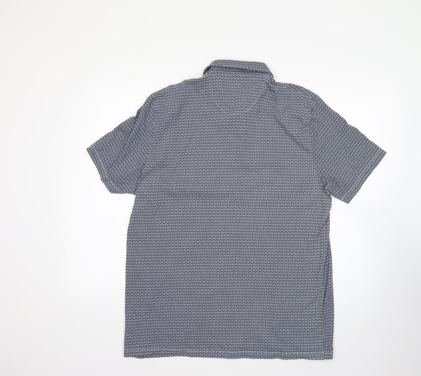 NEXT Mens Multicoloured Geometric 100% Cotton  Polo Size XL Crew Neck