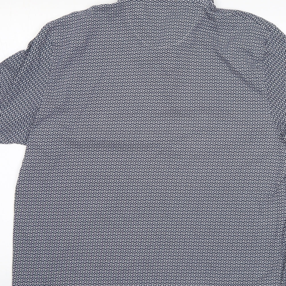 NEXT Mens Multicoloured Geometric 100% Cotton  Polo Size XL Crew Neck