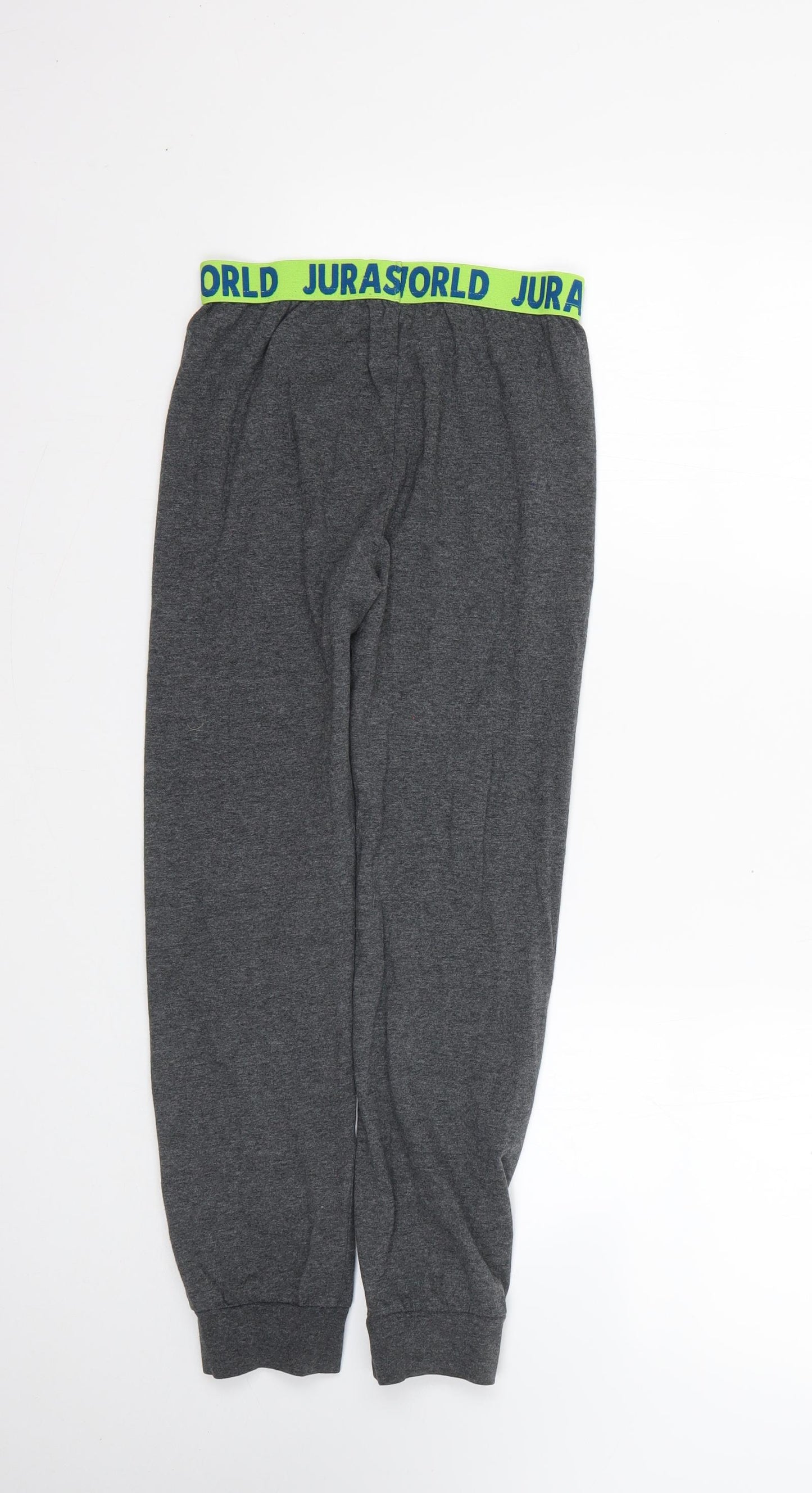 TU Boys Grey Solid 100% Polyester  Pyjama Pants Size 10-11 Years   - jurassic park