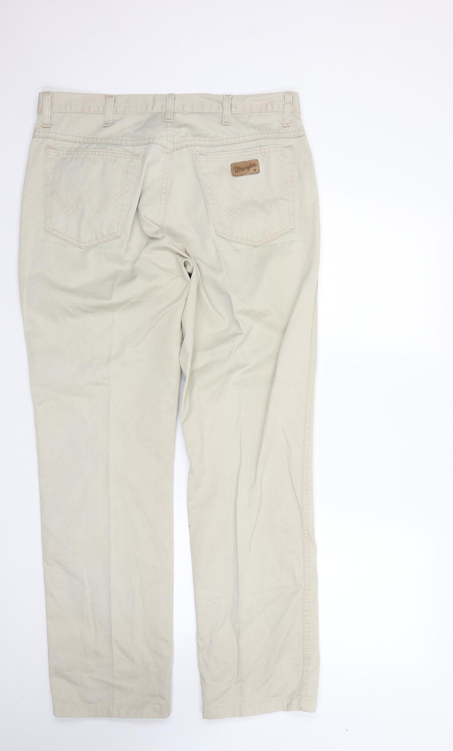 Wrangler Mens Beige  Cotton Trousers  Size 36 L30 in Regular
