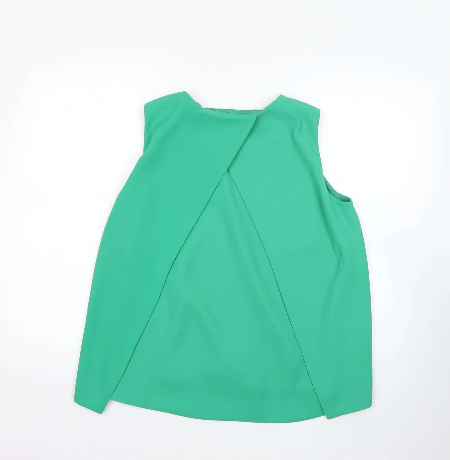 John Lewis Womens Green  Polyester Basic Blouse Size 12 Round Neck
