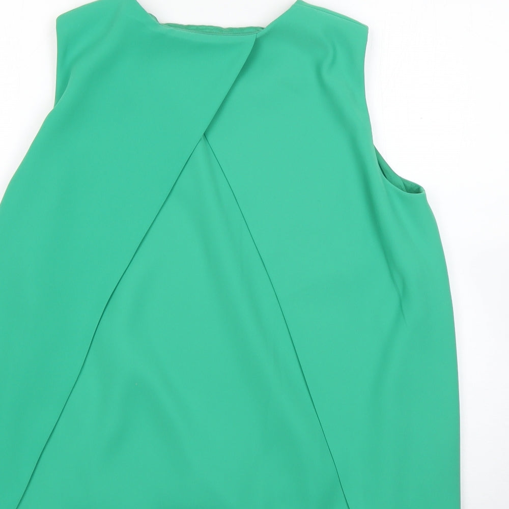 John Lewis Womens Green  Polyester Basic Blouse Size 12 Round Neck