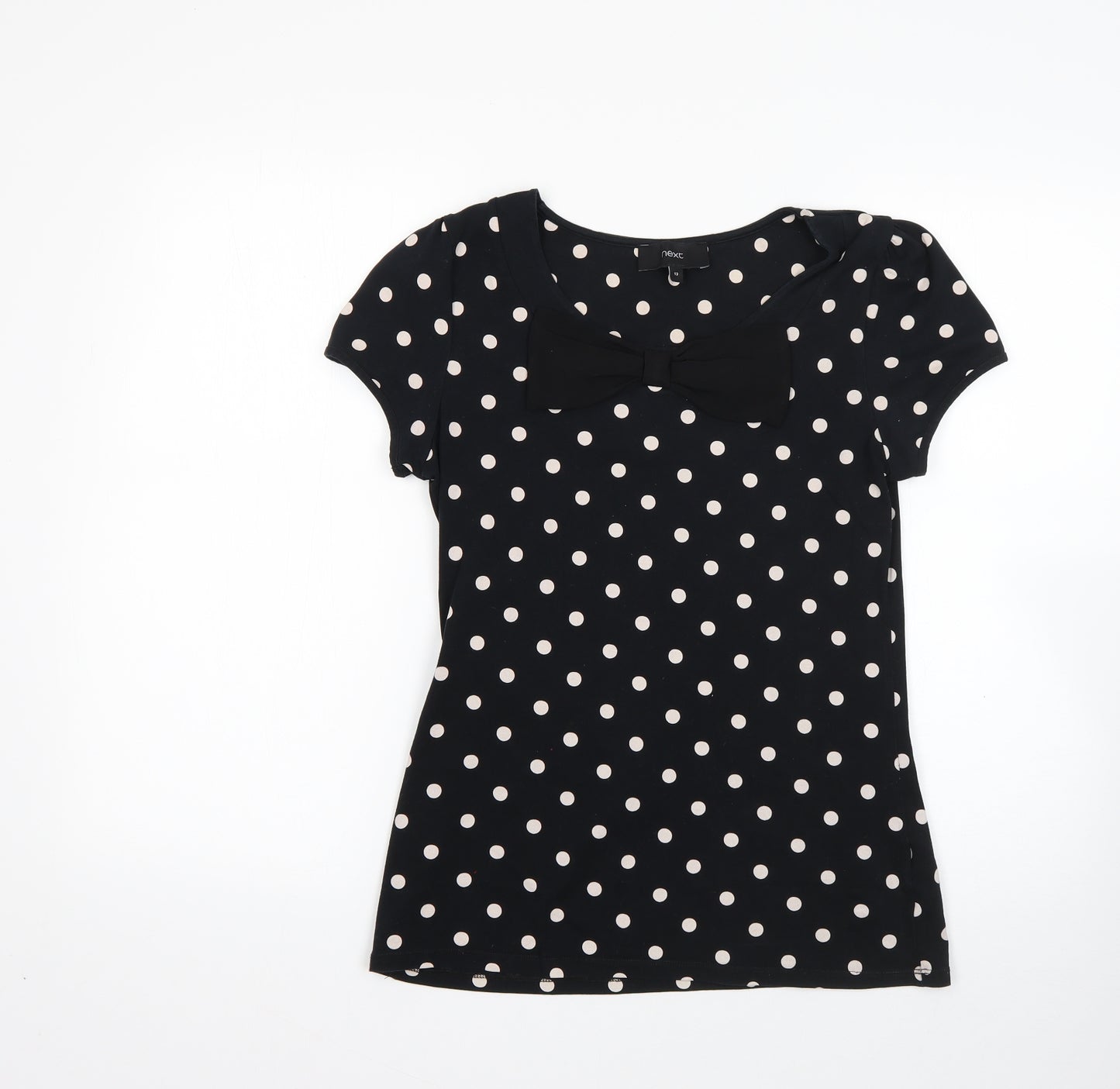 NEXT Womens Multicoloured Polka Dot Cotton Basic T-Shirt Size 12 Round Neck