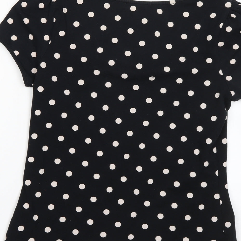 NEXT Womens Multicoloured Polka Dot Cotton Basic T-Shirt Size 12 Round Neck
