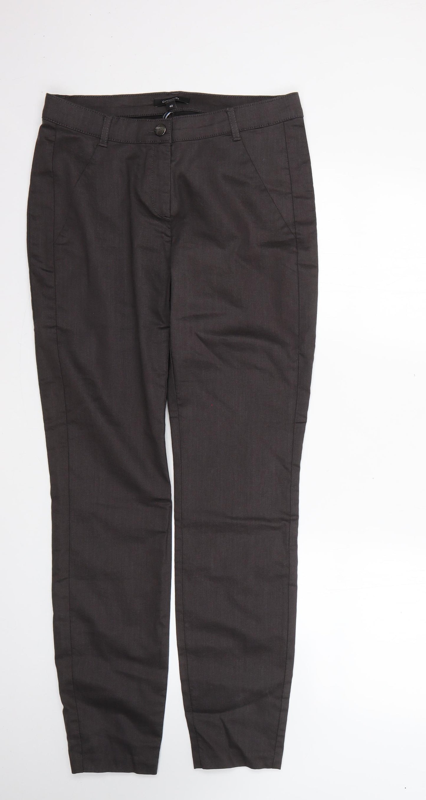 Comma Mens Grey  Polyester Trousers  Size 40 L28 in Regular