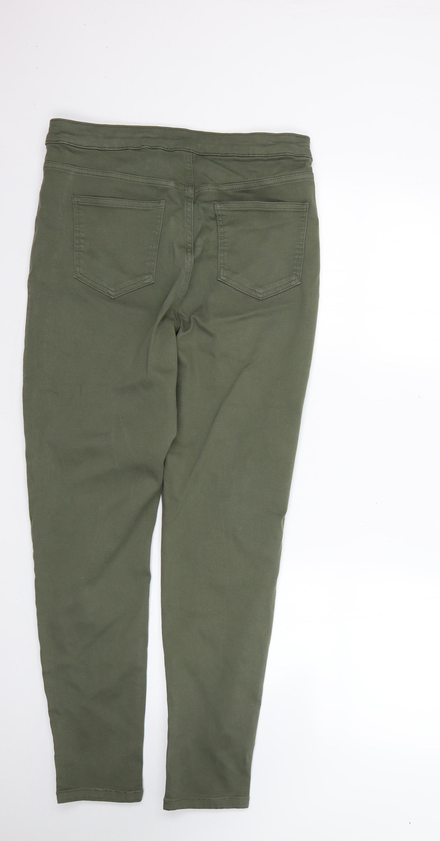 Marks and Spencer Womens Green  Cotton Skinny Jeans Size 14 L27 in Regular