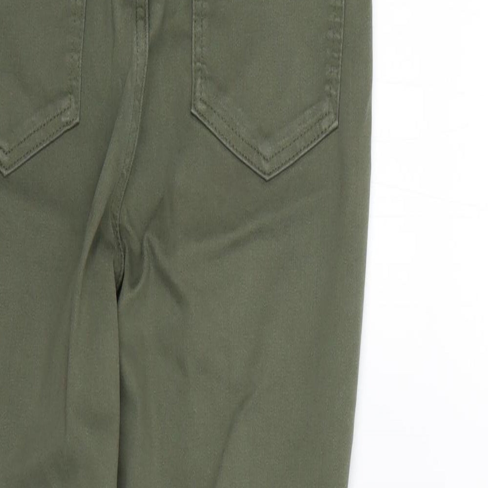 Marks and Spencer Womens Green  Cotton Skinny Jeans Size 14 L27 in Regular