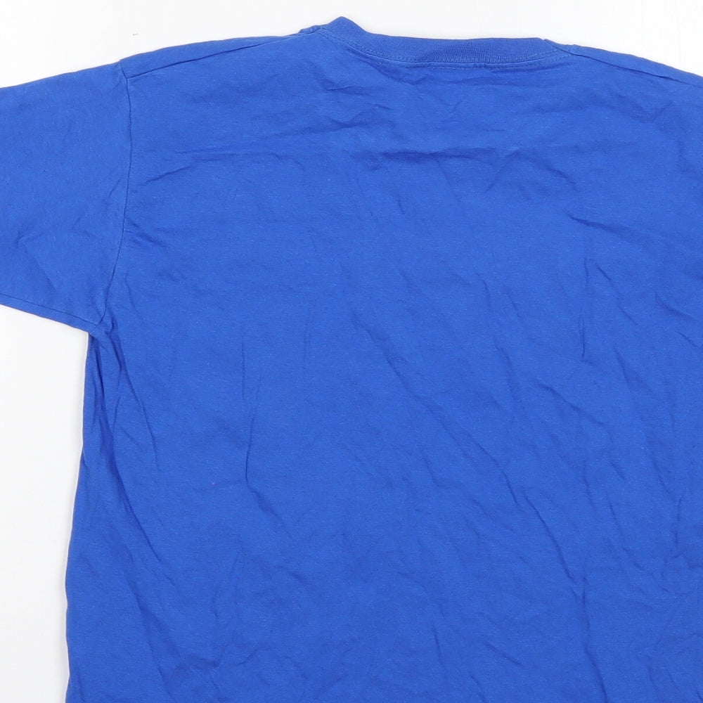 Fruit of the Loom Boys Blue  100% Cotton Basic T-Shirt Size 7-8 Years Round Neck  - nhs