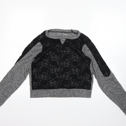 Preworn Womens Grey Round Neck  Cotton Pullover Jumper Size M