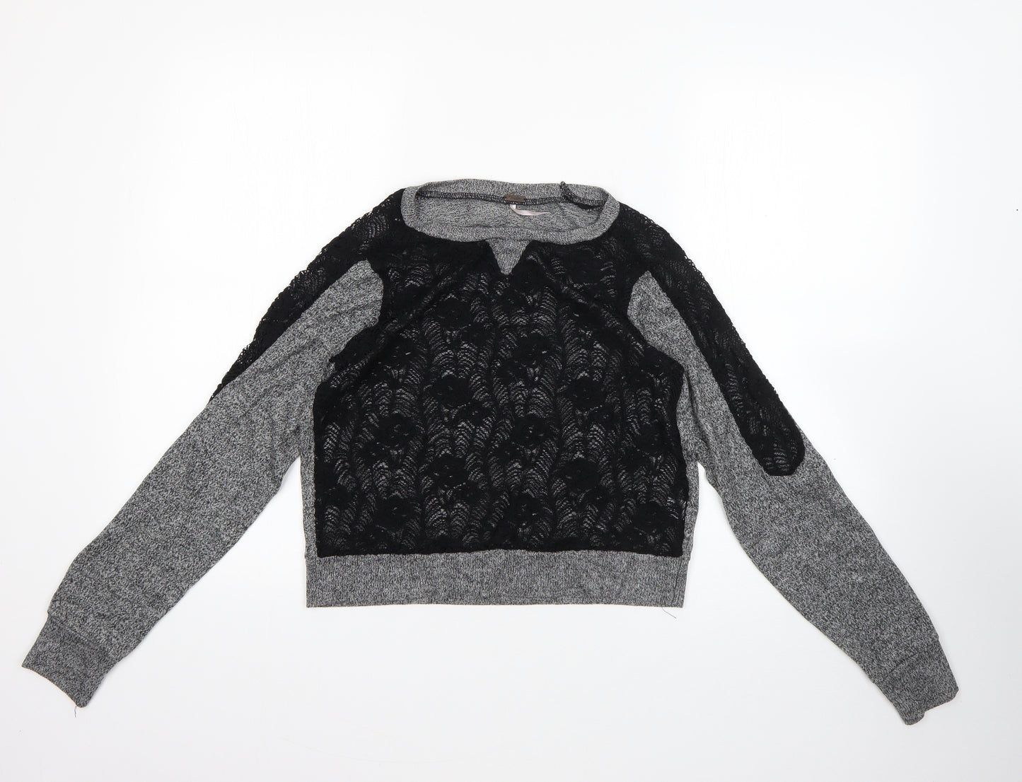 Preworn Womens Grey Round Neck  Cotton Pullover Jumper Size M