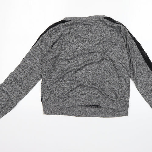Preworn Womens Grey Round Neck  Cotton Pullover Jumper Size M