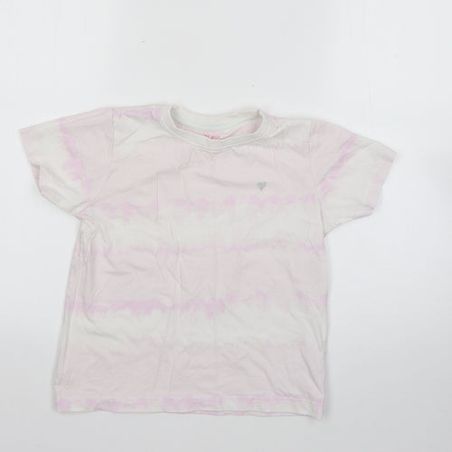 Matalan Girls Multicoloured Geometric 100% Cotton Basic T-Shirt Size 9 Years Round Neck