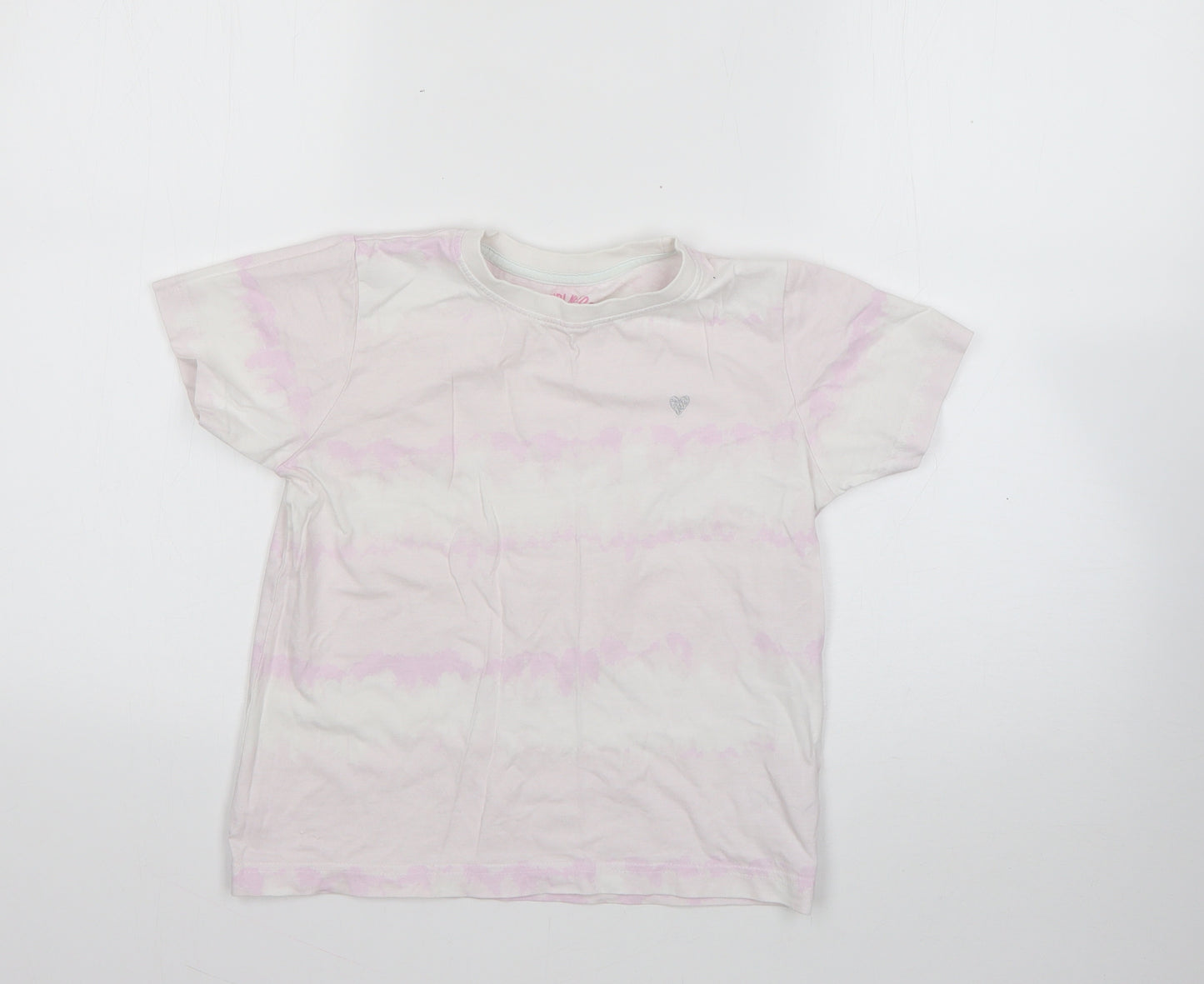Matalan Girls Multicoloured Geometric 100% Cotton Basic T-Shirt Size 9 Years Round Neck