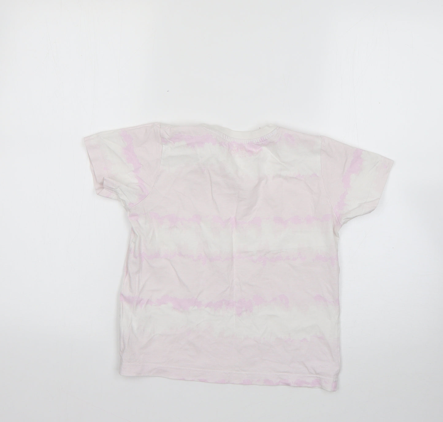 Matalan Girls Multicoloured Geometric 100% Cotton Basic T-Shirt Size 9 Years Round Neck