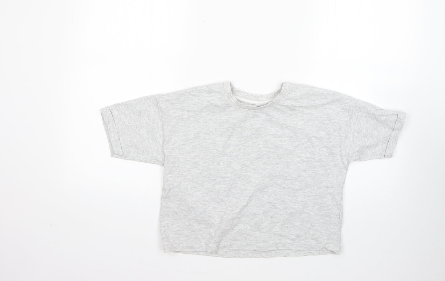 George Girls Grey  Cotton Basic T-Shirt Size 10-11 Years Round Neck