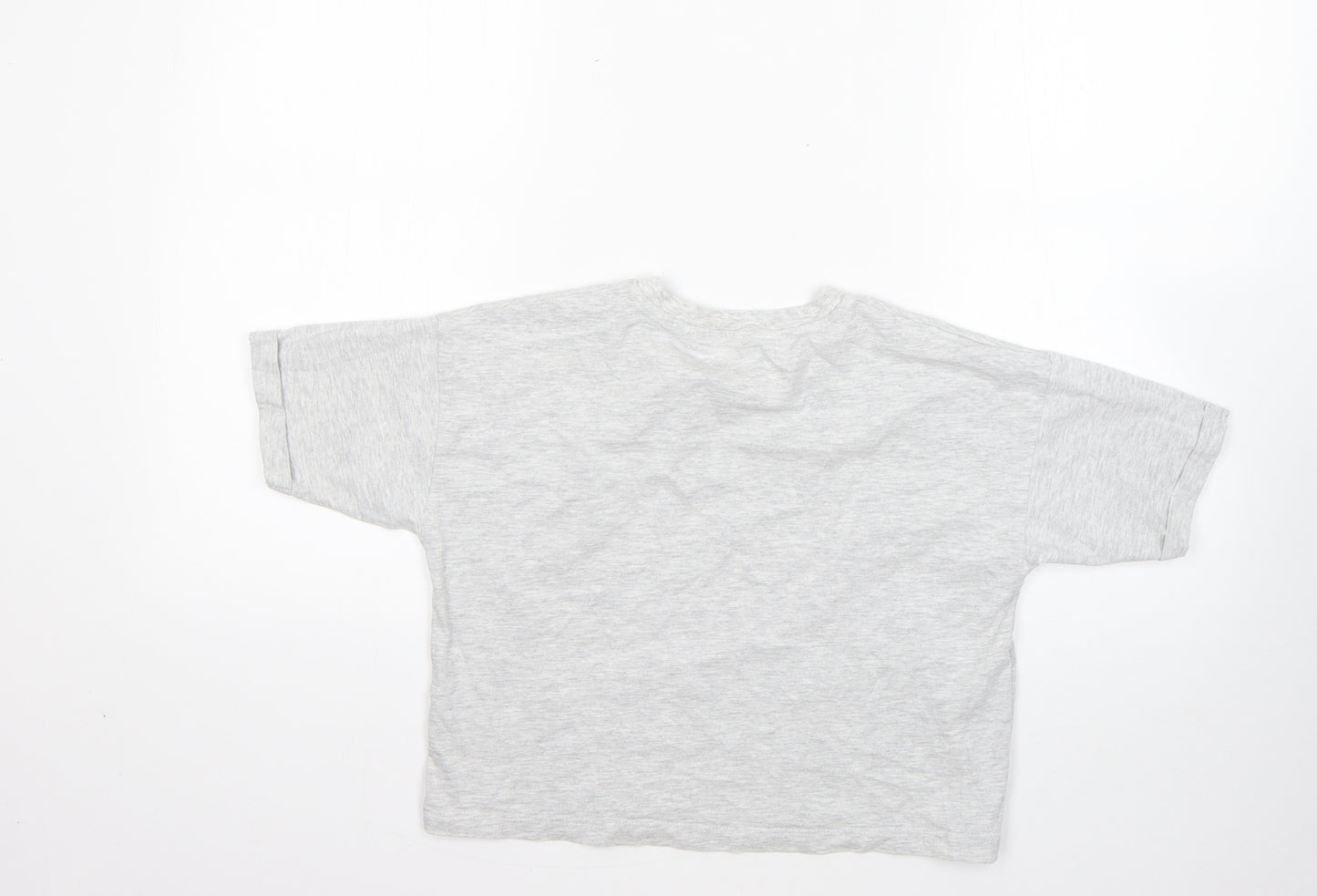 George Girls Grey  Cotton Basic T-Shirt Size 10-11 Years Round Neck