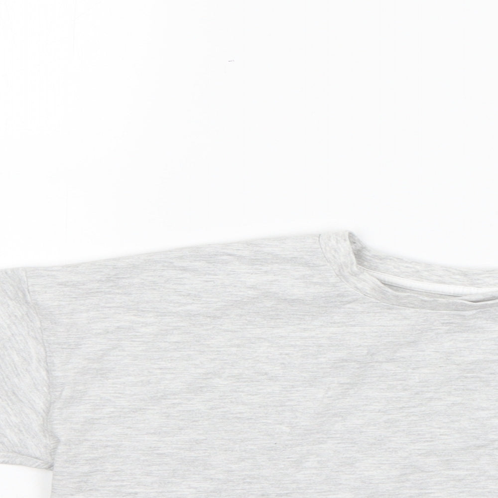 George Girls Grey  Cotton Basic T-Shirt Size 10-11 Years Round Neck