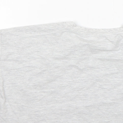 George Girls Grey  Cotton Basic T-Shirt Size 10-11 Years Round Neck