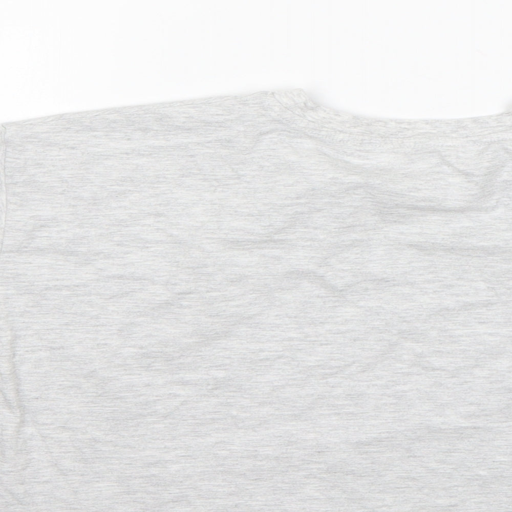 George Girls Grey  Cotton Basic T-Shirt Size 10-11 Years Round Neck