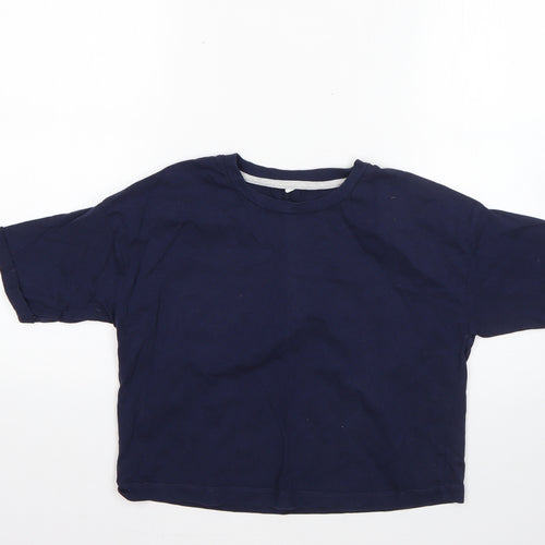 George Girls Blue  100% Cotton Basic T-Shirt Size 10-11 Years Round Neck