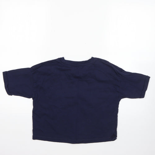 George Girls Blue  100% Cotton Basic T-Shirt Size 10-11 Years Round Neck