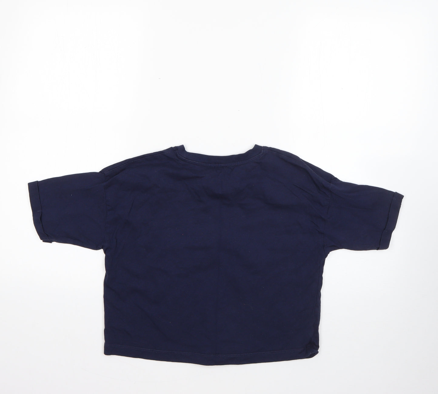 George Girls Blue  100% Cotton Basic T-Shirt Size 10-11 Years Round Neck