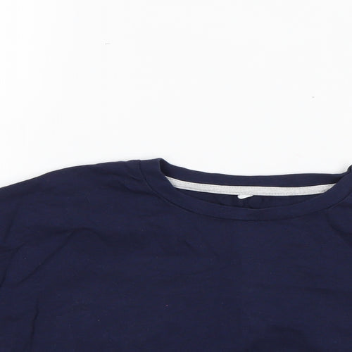 George Girls Blue  100% Cotton Basic T-Shirt Size 10-11 Years Round Neck