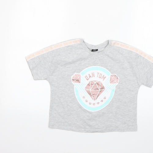 George Girls Multicoloured Geometric Polyester Basic T-Shirt Size 10-11 Years Round Neck