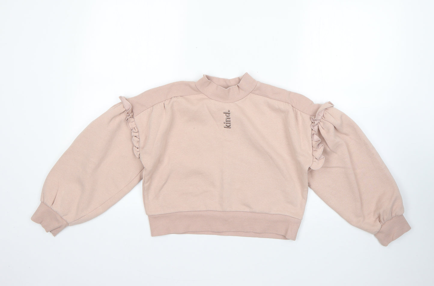 George Girls Pink Round Neck  Cotton Pullover Jumper Size 10-11 Years