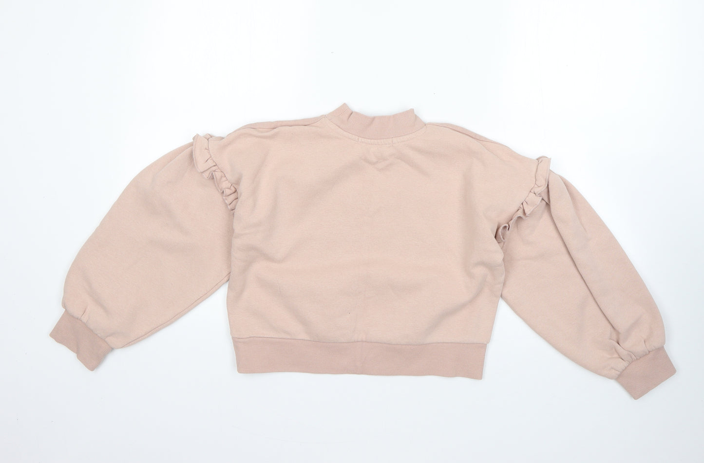 George Girls Pink Round Neck  Cotton Pullover Jumper Size 10-11 Years
