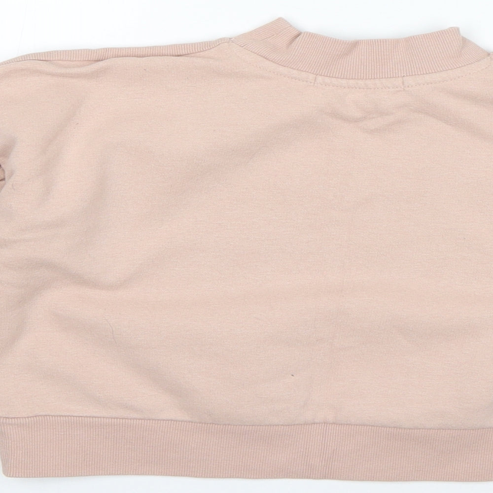 George Girls Pink Round Neck  Cotton Pullover Jumper Size 10-11 Years