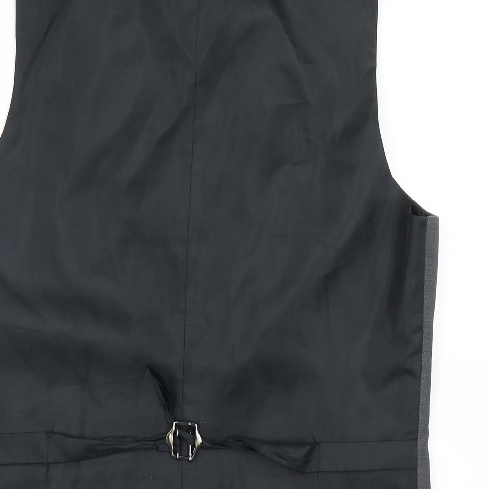 Topman Mens Grey  Polyester Jacket Suit Waistcoat Size 40